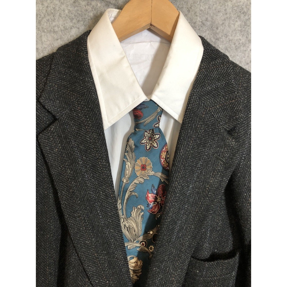 Palo Savino Blazer 50R Herringbone Tweed Lambswool Sport Coat Jacket Classic